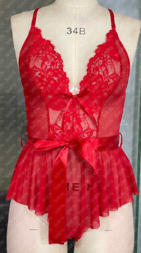 Bow Lace Backless Sheer Bodysuit – Sexy Shapewear Lingerie